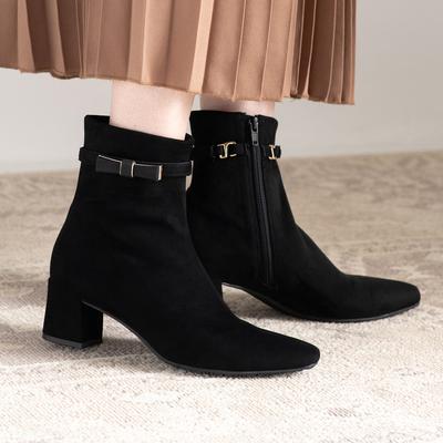 <ふわさら>2WAYメタルリボンベルトストレッチブーツ