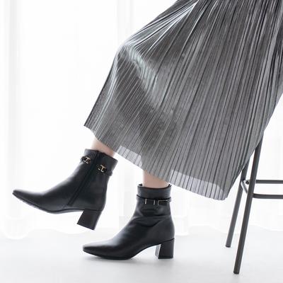 <ふわさら>2WAYメタルリボンベルトストレッチブーツ